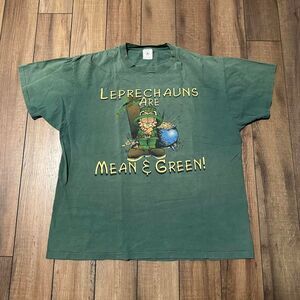 Vintage 90s Garfield Leprechaun St Patrick's Day T Shirt Men's XL‎ Single Stitch